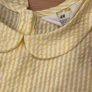 H&M Lemon and White Striped Top